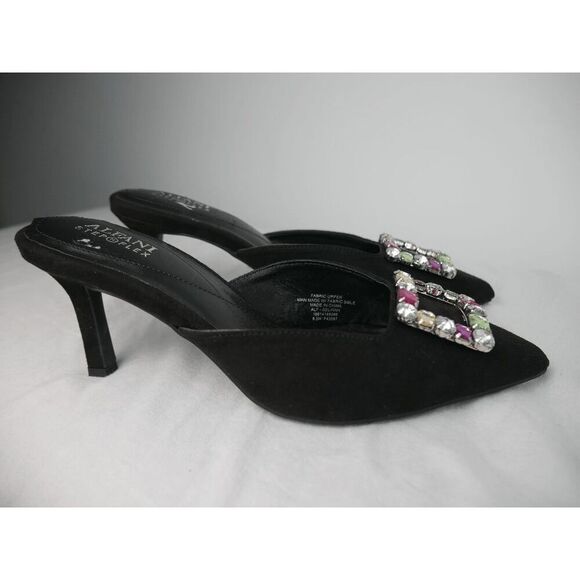 Alfani Women’s Selinah Pumps 8.5M Black Gem Stiletto Slip-On Heel Dress Shoe - Picture 2 of 7